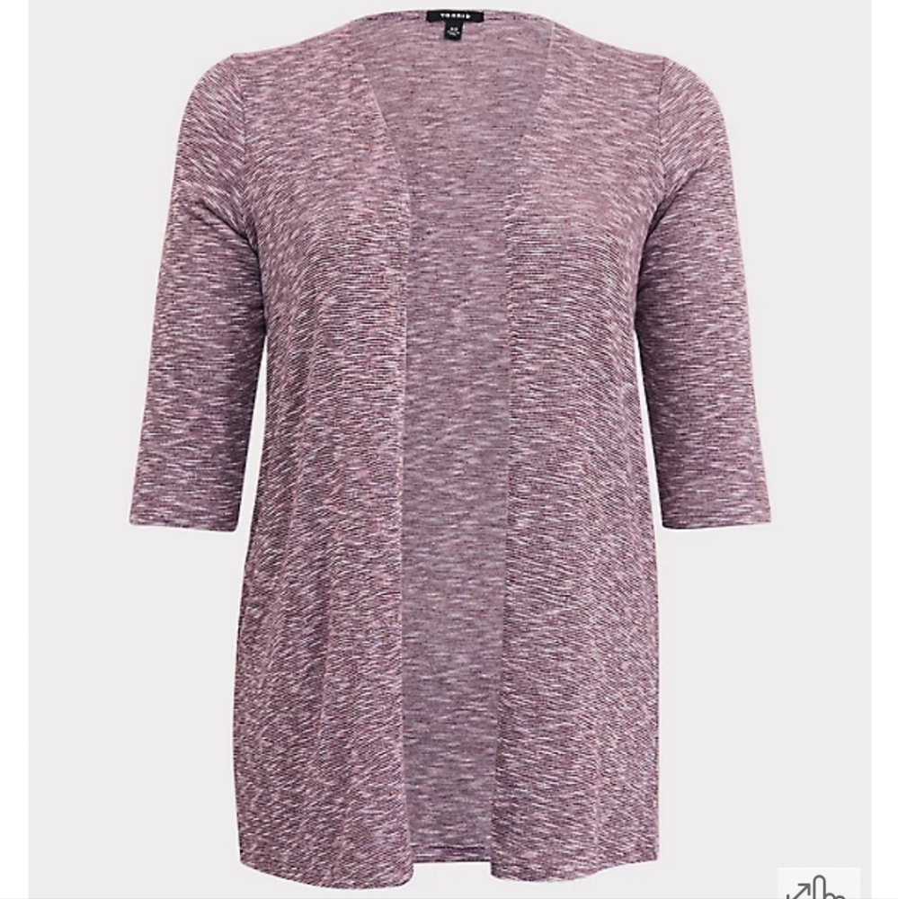 TORRID BURGUNDY PURPLE SLUB CARDIGAN - Picture 4 of 8